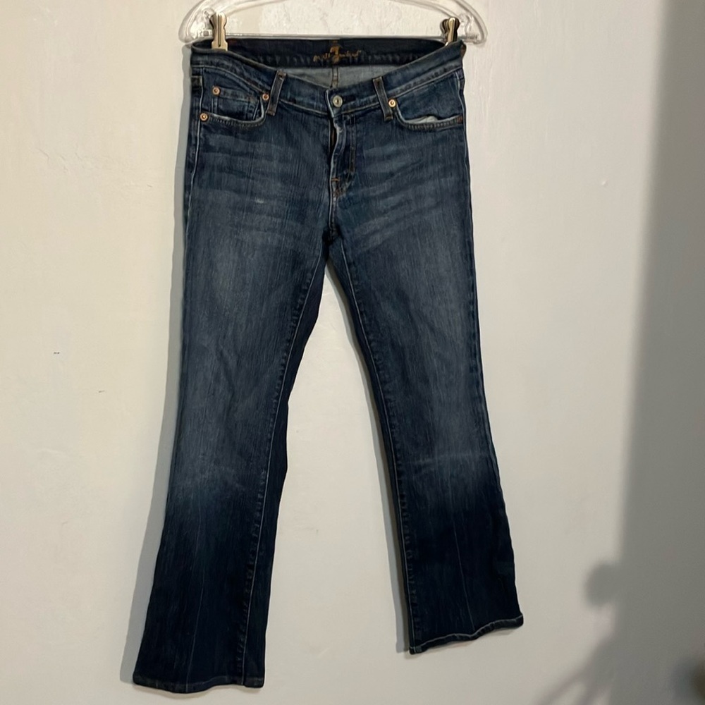 Seven for All Mankind flare dojo 5 pocket classic denim jeans USA 30 X 29 - Picture 2 of 7